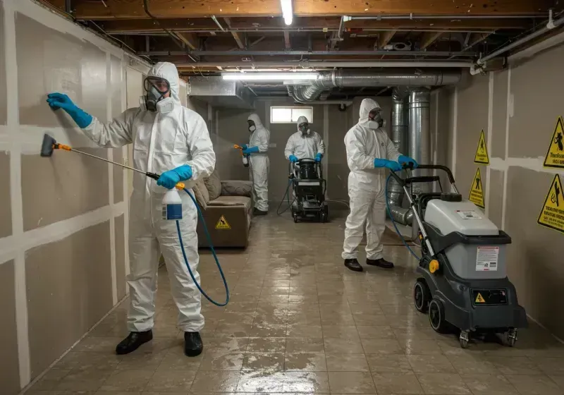 Basement Moisture Removal and Structural Drying process in Seal Beach, CA